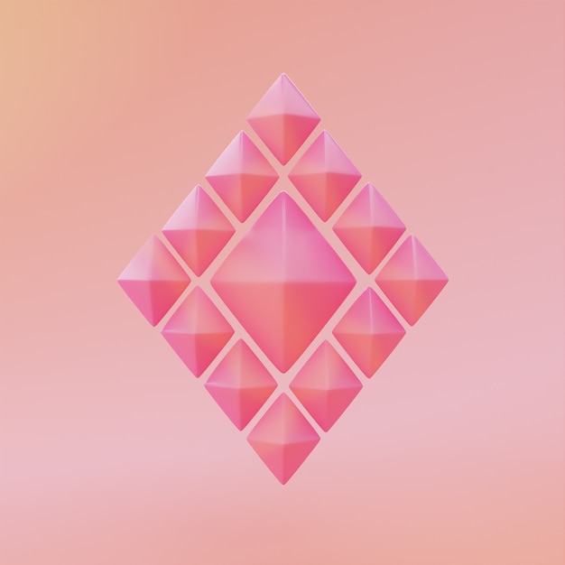 Arreglo de diamantes rosa degradado.