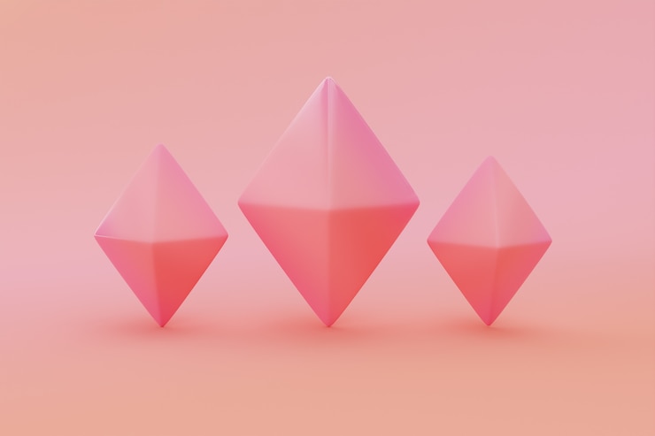 Foto gratuito arreglo de diamantes rosados en gradiente