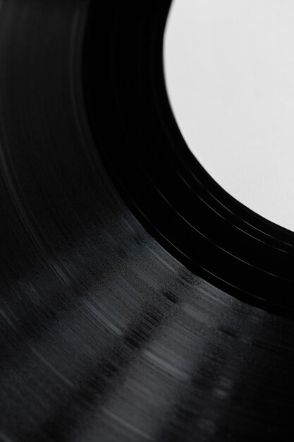 Arreglo de discos de vinilo de la vista superior