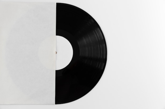 Arreglo de discos de vinilo de la vista superior