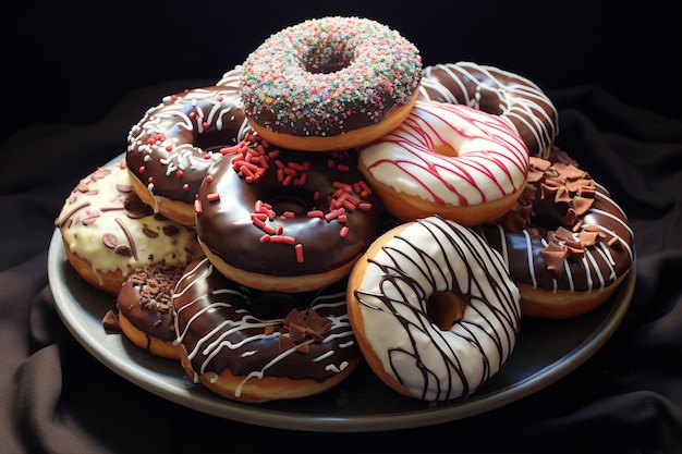 Foto gratuita arreglo de donas deliciosas