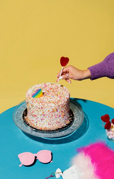 Arreglo de elementos del día mundial del orgullo