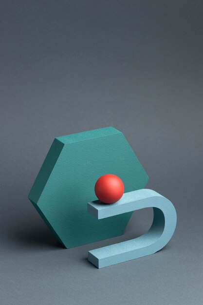 Arreglo de elementos de diseño abstracto renderizado 3D