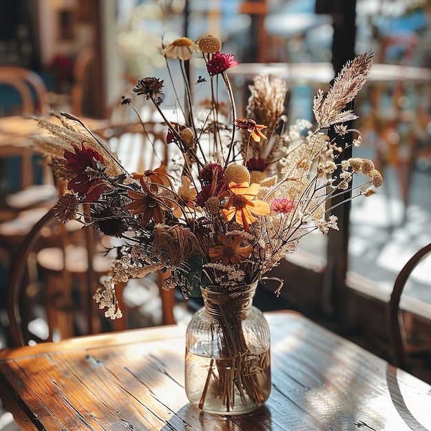 Foto gratuita arreglo de ensueño decorativo con flores secas