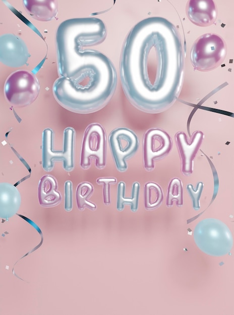 Arreglo festivo de 50 cumpleaños con globos