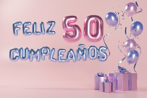 Foto gratuita arreglo festivo de 50 cumpleaños con globos