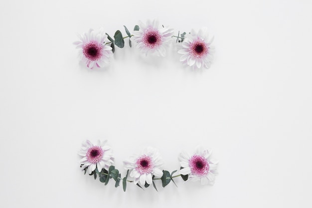 Foto gratuita arreglo floral de primavera minimalista en el fondo del espacio de copia