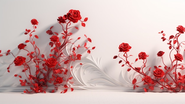 Arreglo de flores de rosas en 3D