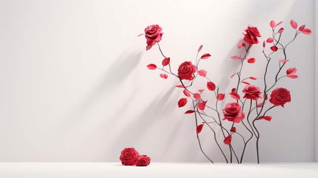 Arreglo de flores de rosas en 3D