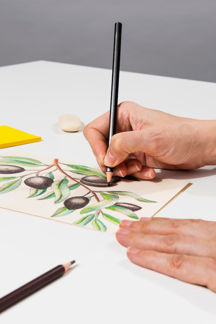 Foto gratuito arreglo de herramientas de illustrator bodegón