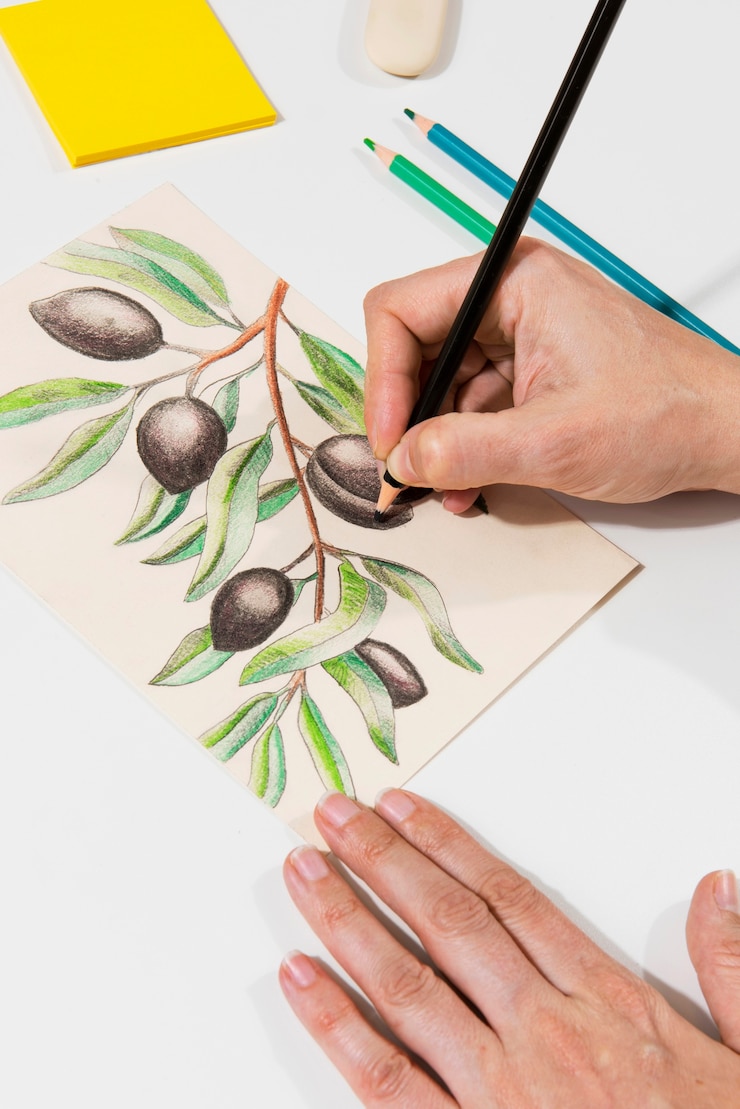 Foto gratuito arreglo de herramientas de illustrator bodegón