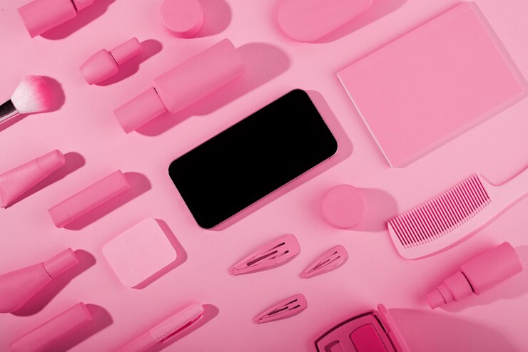 Foto gratuito arreglo de kit de carrera de modelo rosa.