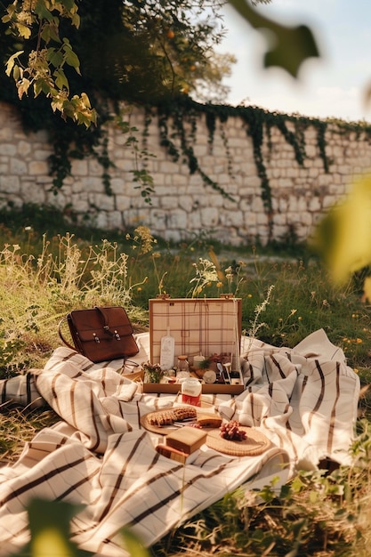 Foto gratuita arreglo de picnic con comida deliciosa