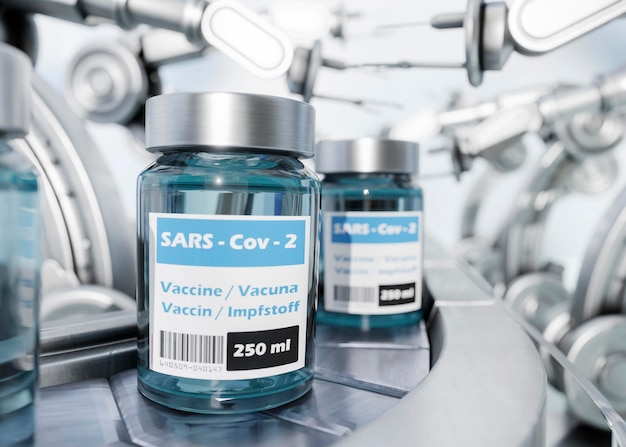 Arreglo de vacuna contra el coronavirus modelo 3d