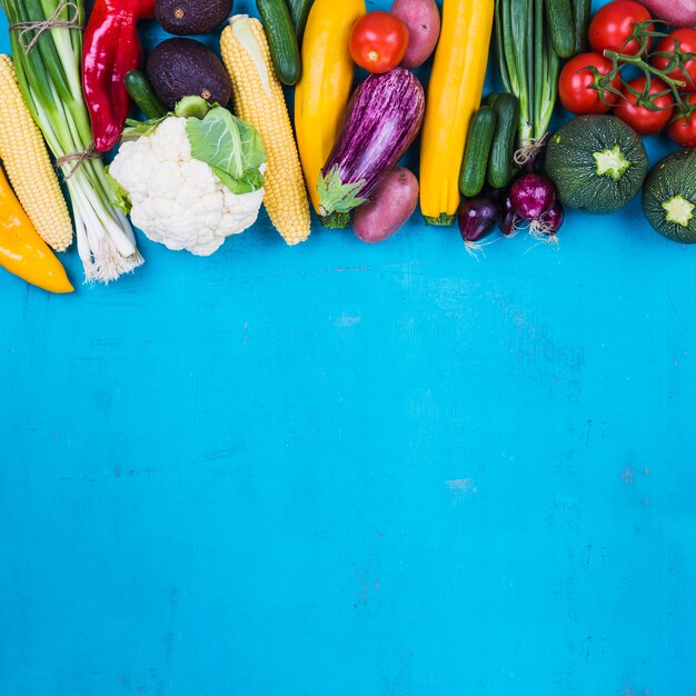 Desde arriba diferentes verduras