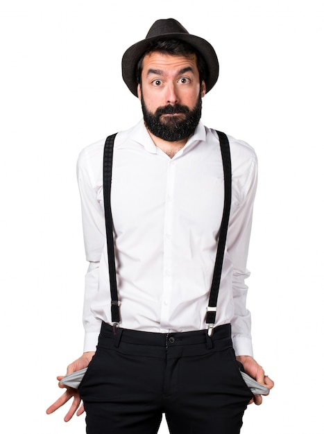 Foto gratuita arruinado hipster hombre con barba