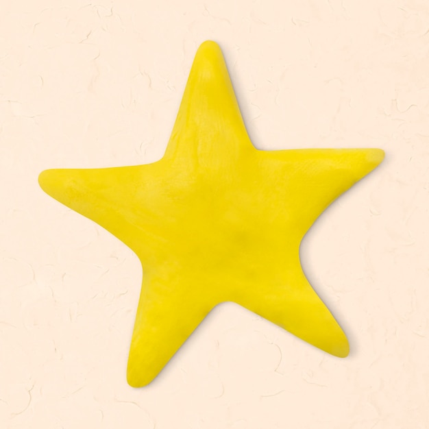 Arte de arcilla estrella amarilla lindo gráfico de arte creativo hecho a mano