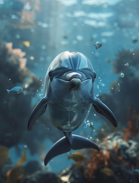 Foto gratuita arte digital de los delfines