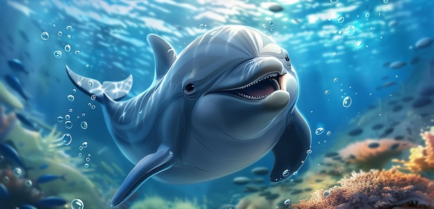 Foto gratuita arte digital de los delfines