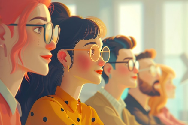 Arte digital del equipo de trabajo