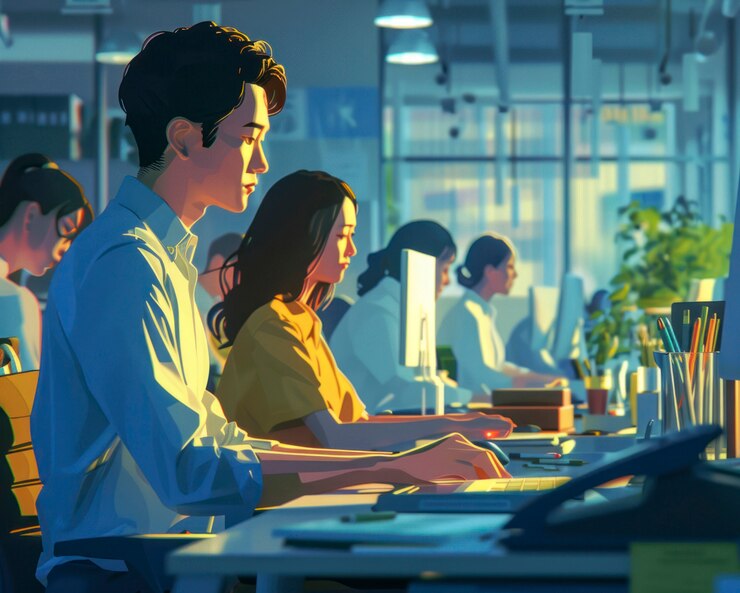 Foto gratuito arte digital del equipo de trabajo