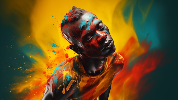 Arte digital de hombre de plano medio.