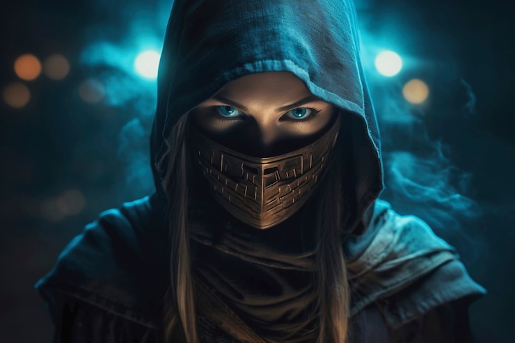 Foto gratuito arte digital ninja futurista