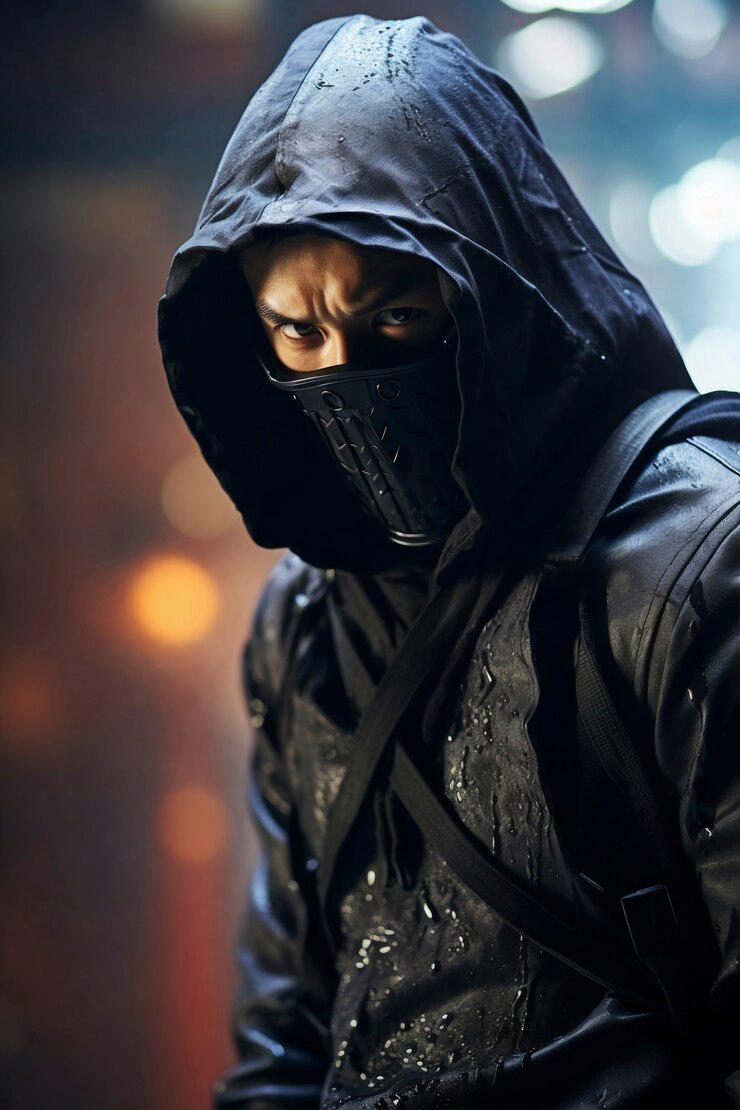 Foto gratuito arte digital ninja futurista