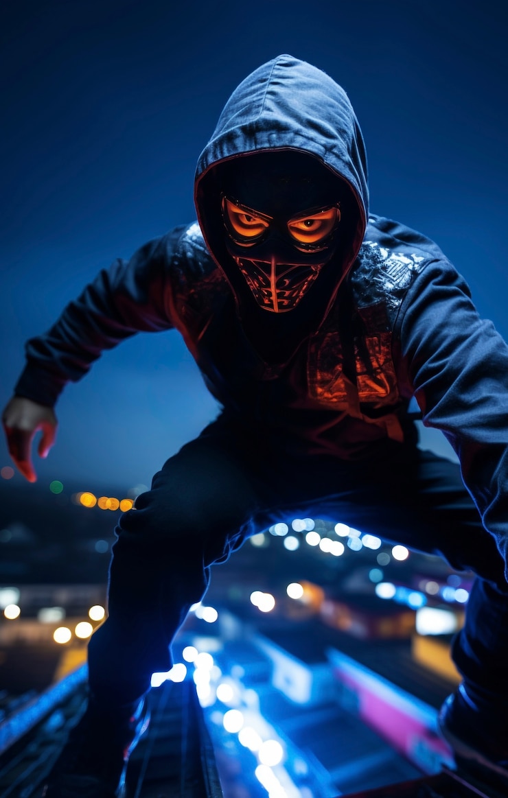 Foto gratuito arte digital ninja futurista