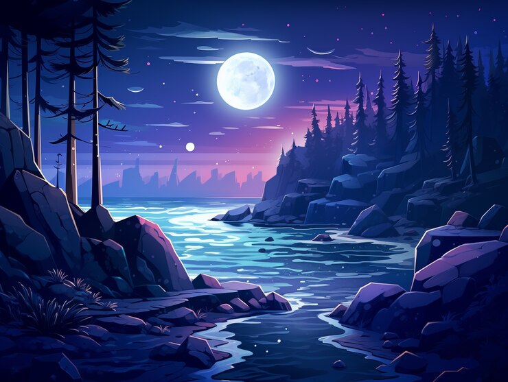 Foto gratuito arte digital del paisaje costero
