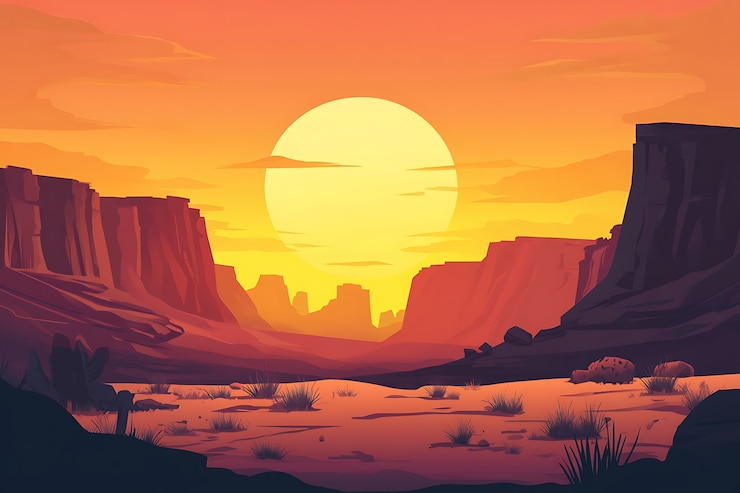 Foto gratuito arte digital del paisaje del suroeste