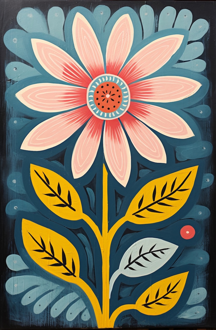 Arte digital de patrones de formas florales orgánicas