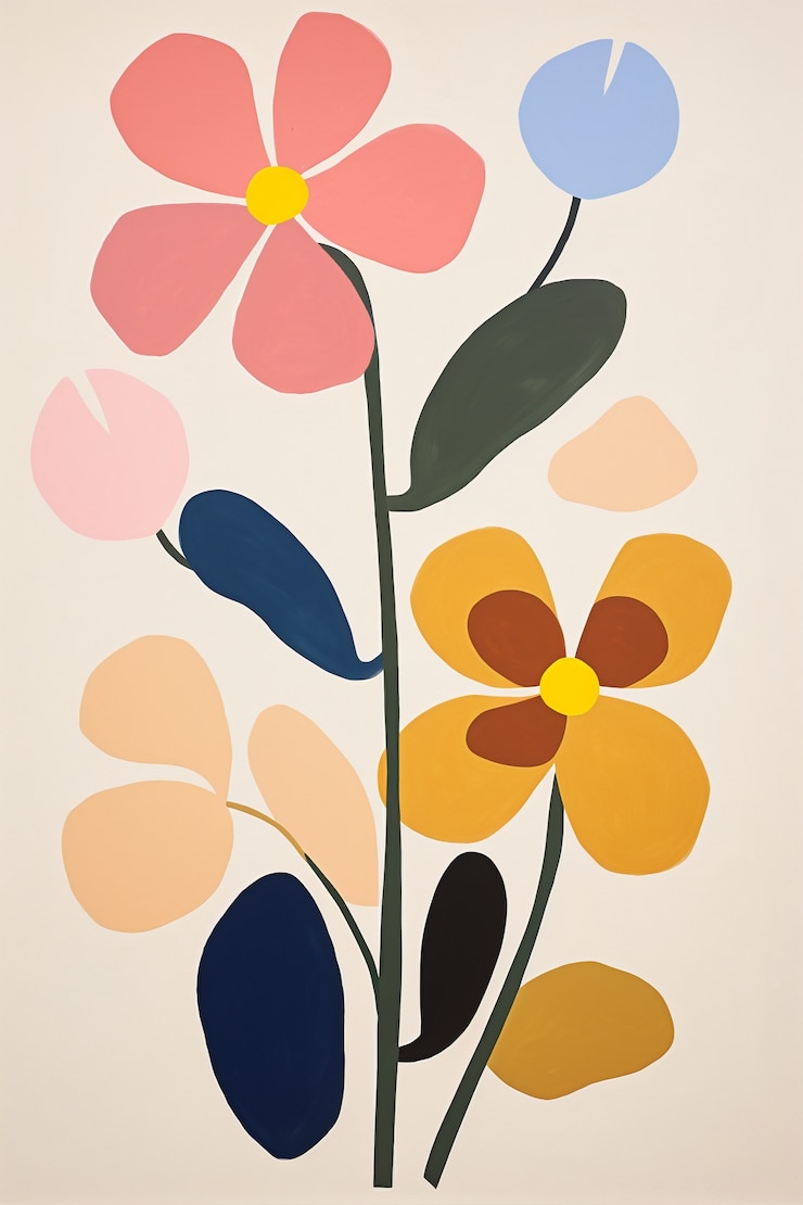 Foto gratuito arte digital de patrones de formas florales orgánicas