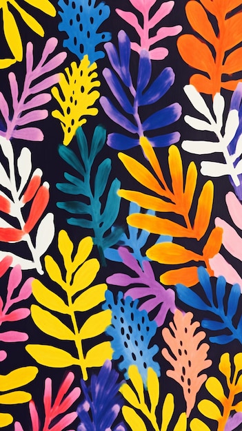 Arte digital de patrones de formas florales orgánicas