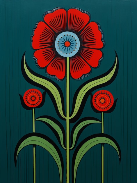 Arte digital de patrones de formas florales orgánicas
