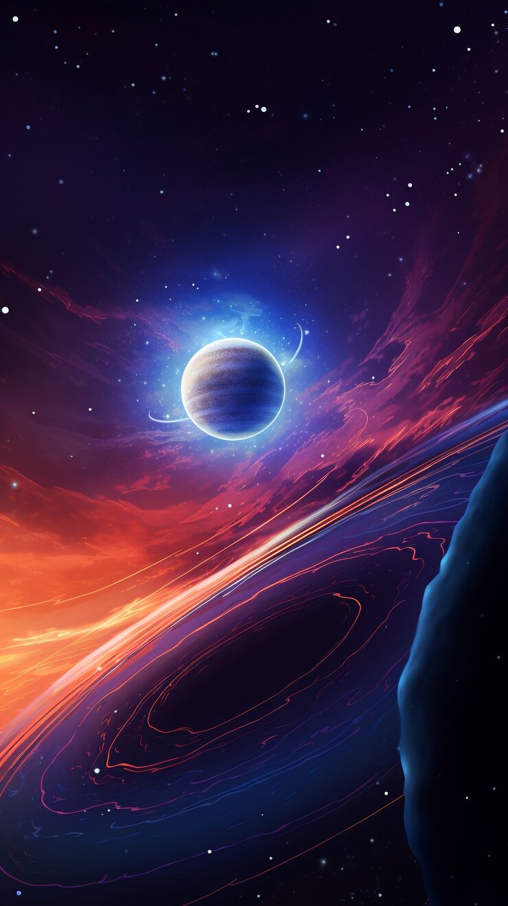 Arte digital de los planetas de la galaxia