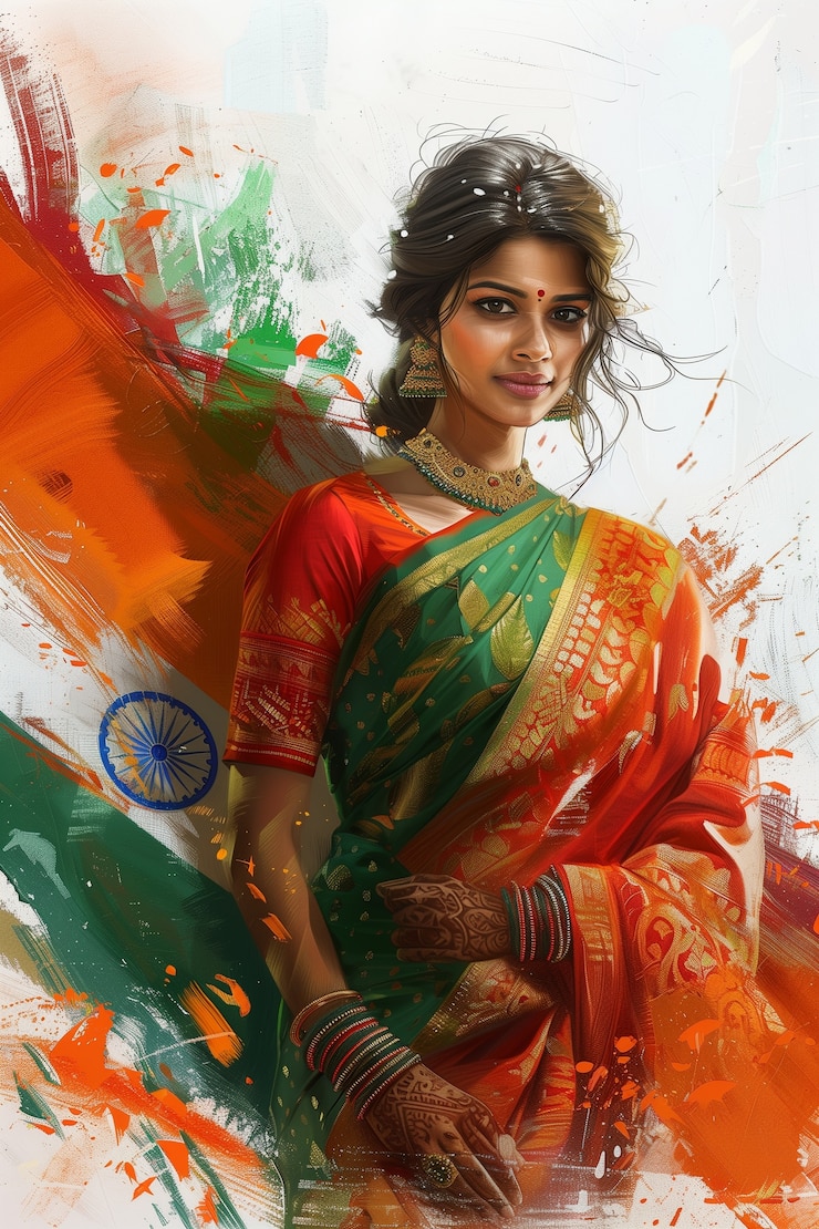 Foto gratuito arte digital que representa el día de la independencia de la india