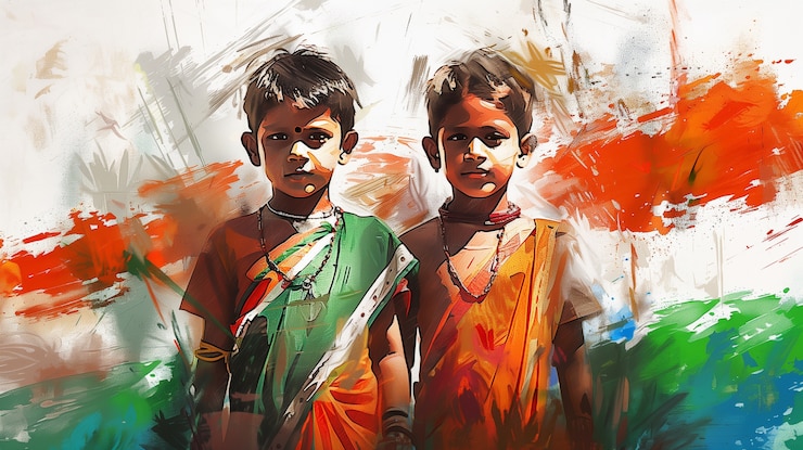 Foto gratuito arte digital que representa el día de la independencia de la india
