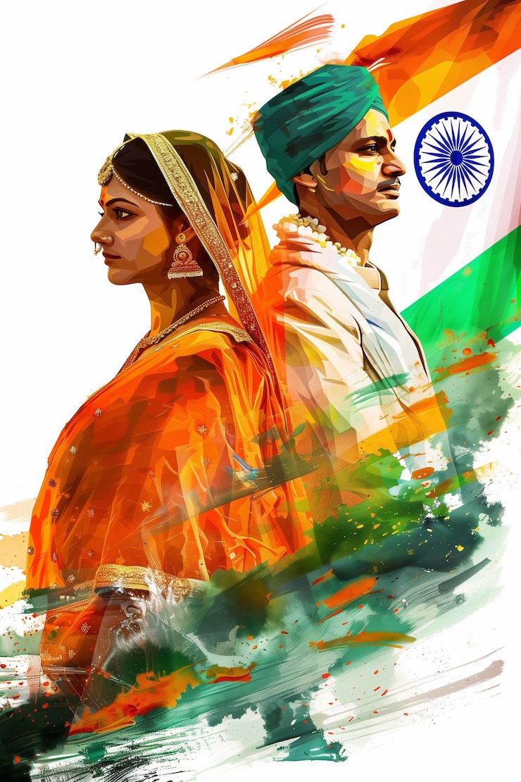 Foto gratuito arte digital que representa el día de la independencia de la india