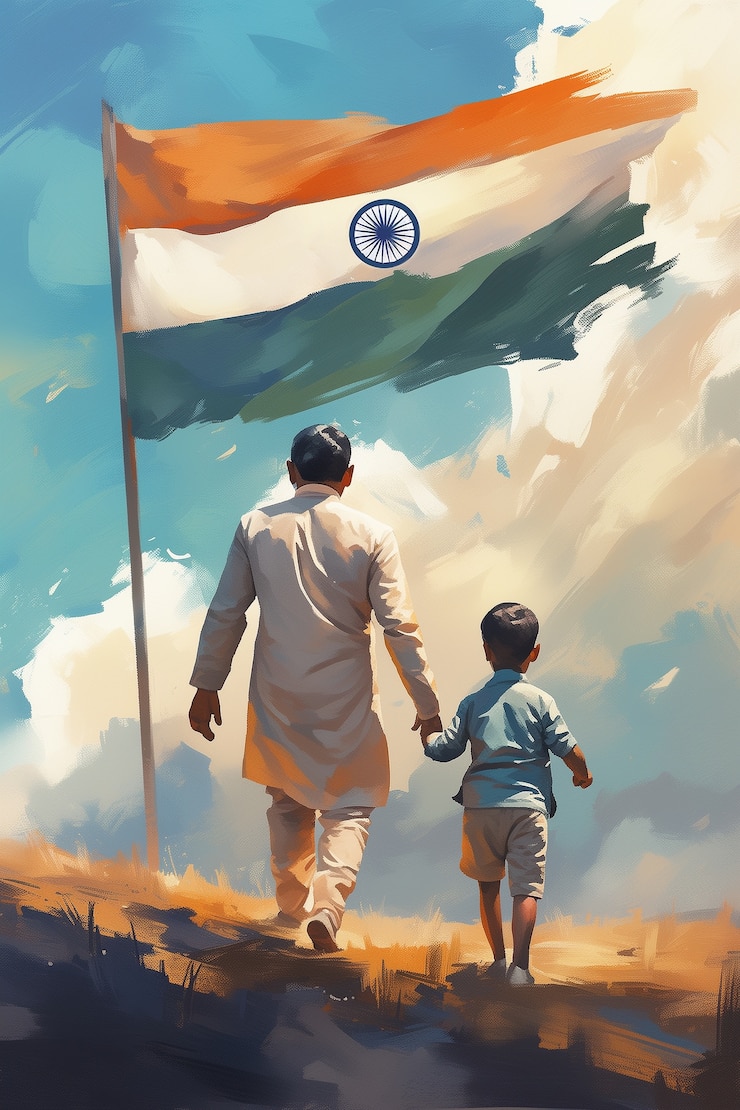 Foto gratuito arte digital que representa el día de la independencia de la india