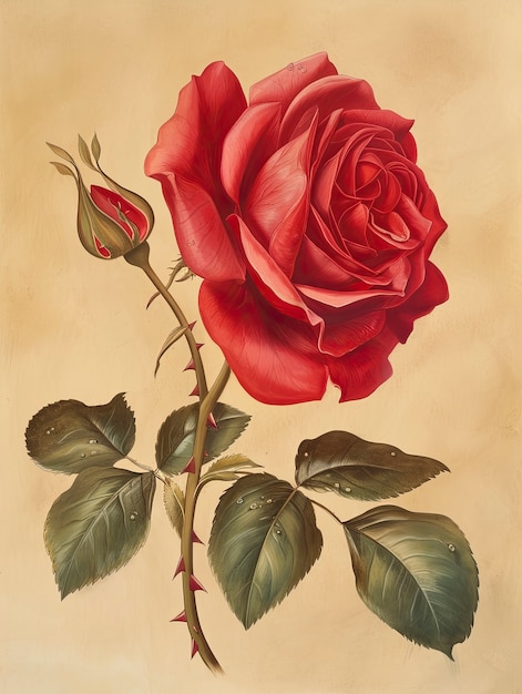 Foto gratuita arte digital de rosas antiguas