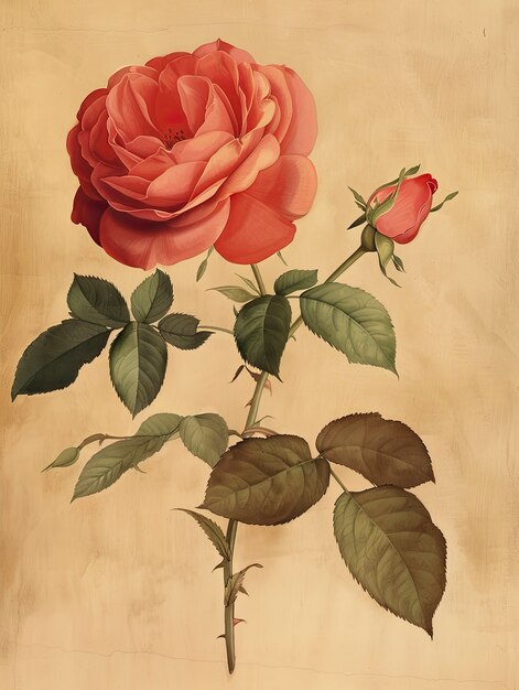 Arte digital de rosas antiguas