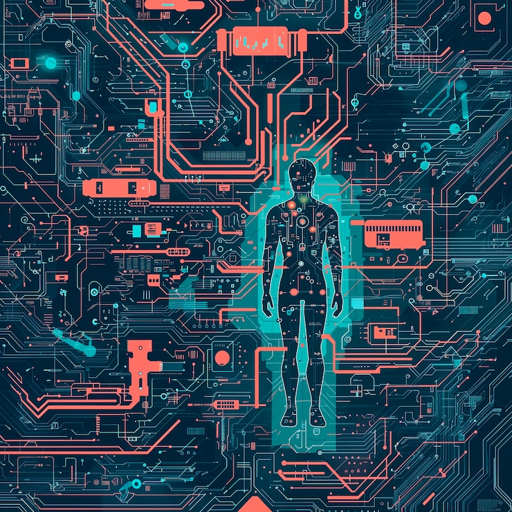 Foto gratuito arte digital de la tecnología de la inteligencia artificial