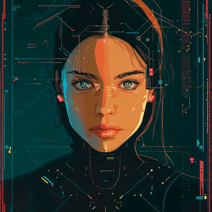 Foto gratuito arte digital de la tecnología de la inteligencia artificial