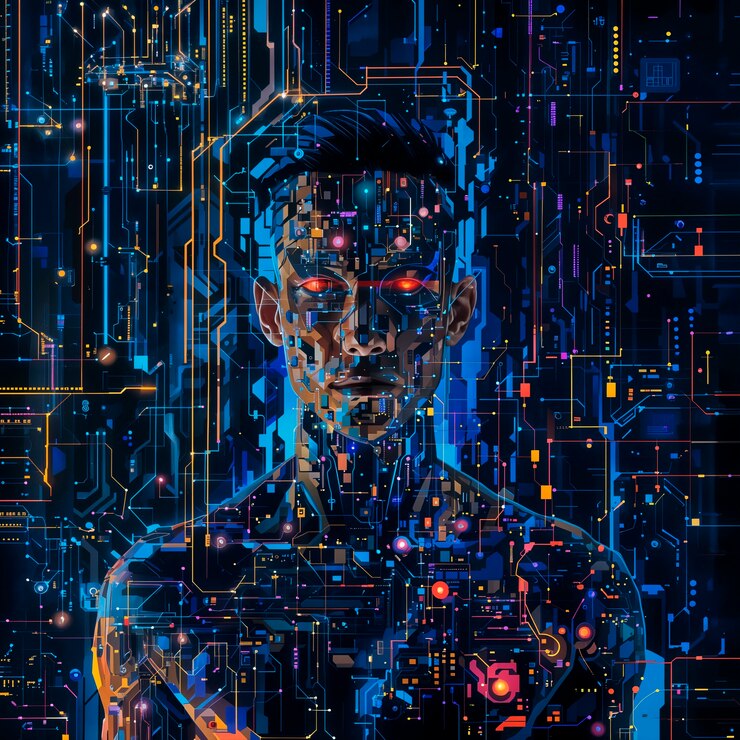 Foto gratuito arte digital de la tecnología de la inteligencia artificial