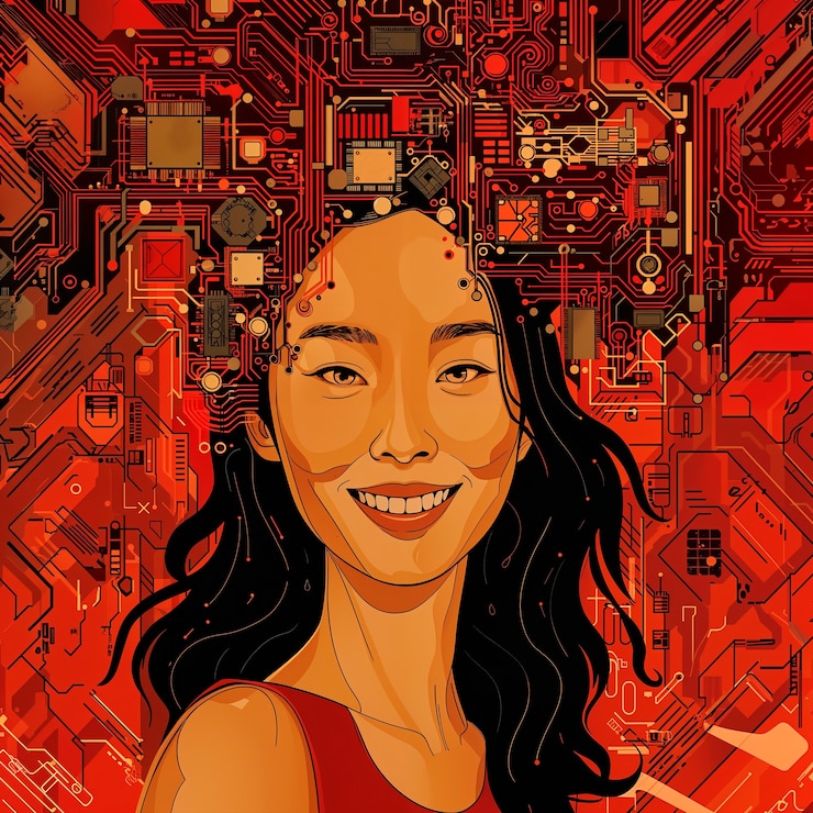 Foto gratuito arte digital de la tecnología de la inteligencia artificial