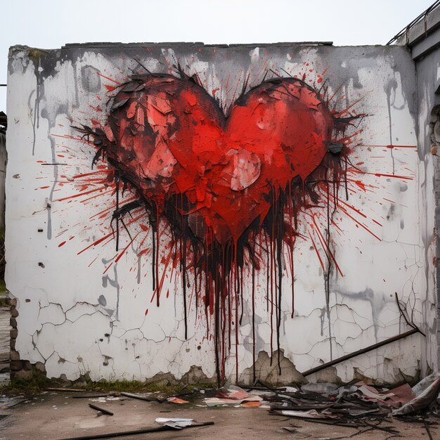 Arte de graffiti en forma de corazón