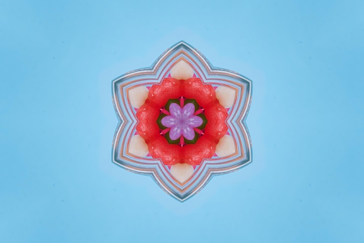 Foto gratuito arte de mandala fondo de patrón de colores