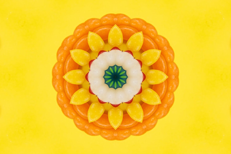 Foto gratuito arte de mandala fondo de patrón de colores