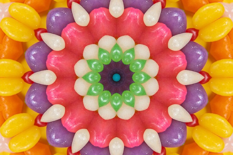 Foto gratuito arte de mandala fondo de patrón de colores